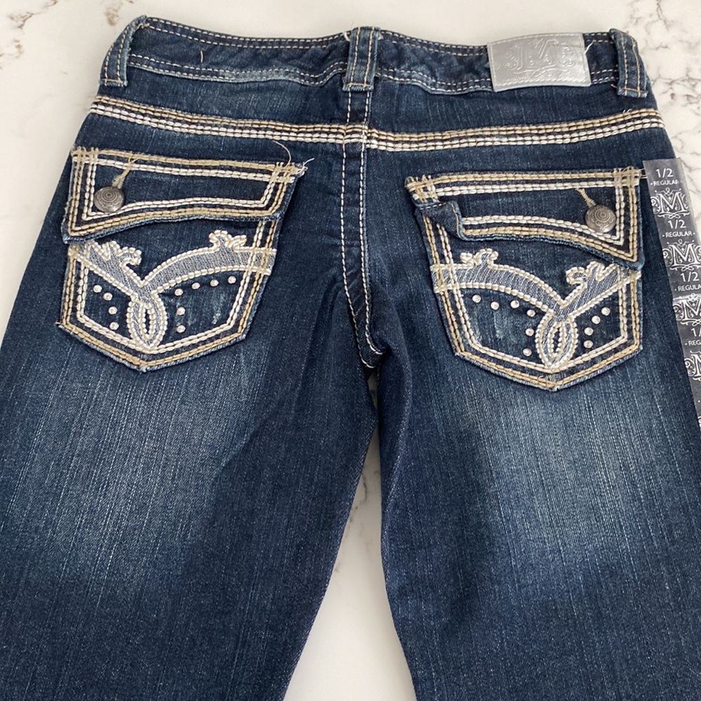 Maurices Premium Jeans Women's Straight Leg Blue Denim Jeans 1/2 Regular NWOT